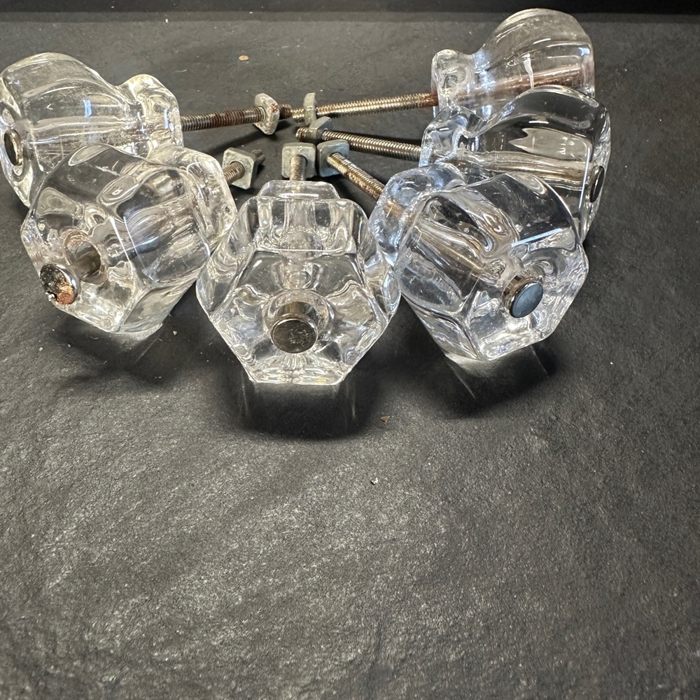 Clear Glass Knob Set6 smalls
